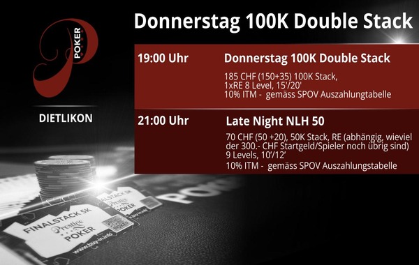 Double Stack 100 K am Donnerstag im PP