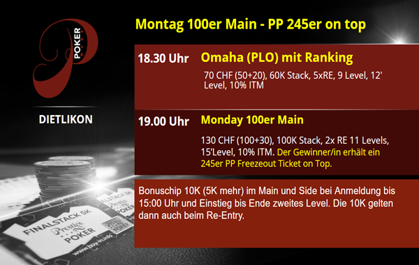 PP am Montag - 245er PP Freezeout Ticket on Top