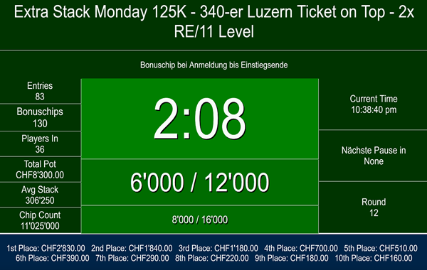 125K Extra Stack Monday- 340 LU on top