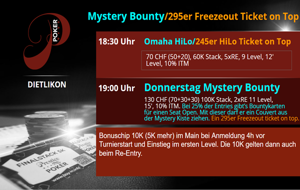 Special Donnerstag - 2x Turnier, 2x Ticket on top