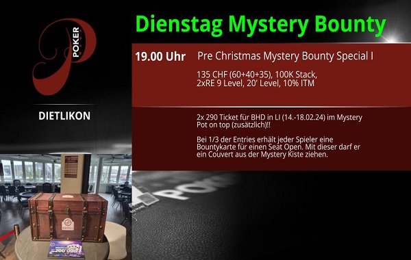 Pre X-Mas Mystery Bounty Special am Dienstag - 2x 290 Ticket on top