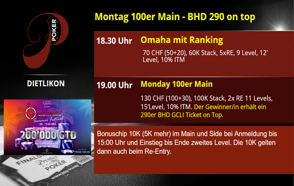 PP am Montag - 290er BHD LI Ticket on top