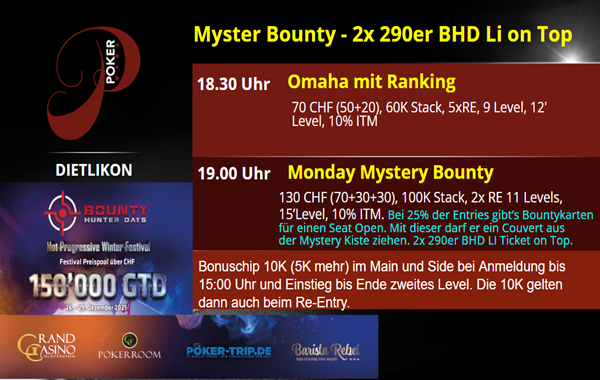 Monday Mystery Bounty - 2x 290er BHD LI Ticket on top