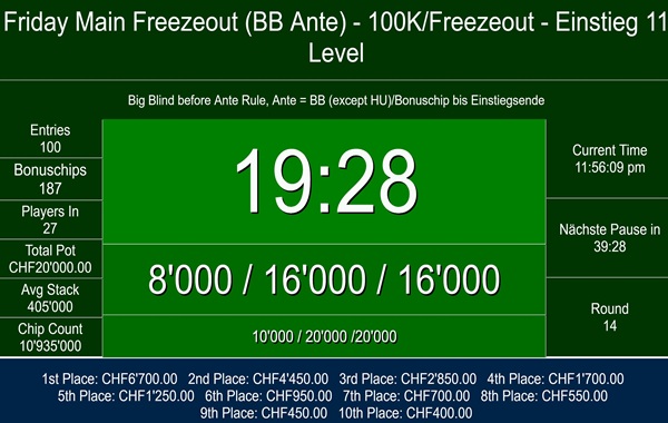 Friday Main Freezeout