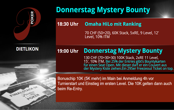 Donnerstag Mystery Bounty - 295er FO Ticket on Top